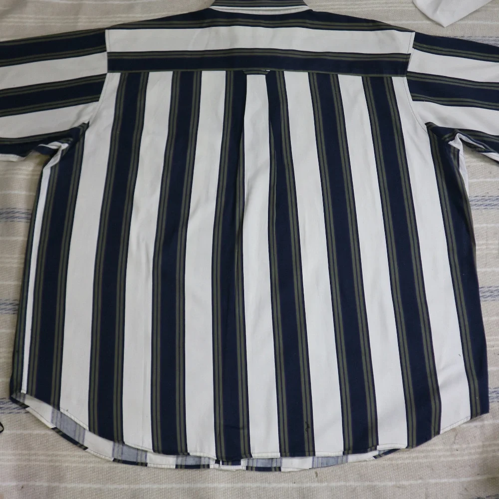 Like New HARBOR BAY Striped Short Sleeve Shirt Sz 3XL Men - Picture 4 of 7
